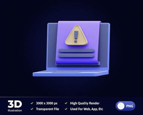 Premium Psd 3d Illustration Internet Security Warning Message
