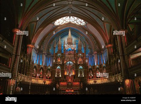 Interior of Notre Dame Cathedral in Montreal Canada Stock Photo - Alamy