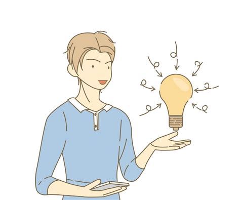 Premium Vector Hand Holds A Light Bulb Idea Creative Inspiration