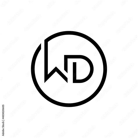 Initial Circle Letter Wd Logo Design Vector Template Initial Linked