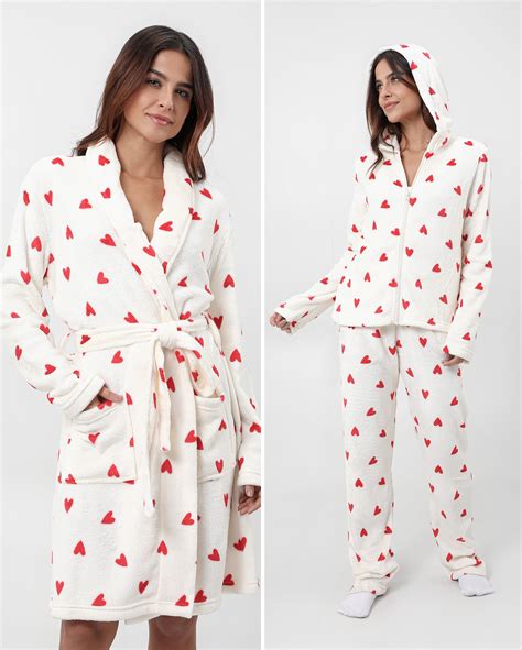 Riachuelo Kit Pijama Longo Feminino Capuz Robe Em Fleece De