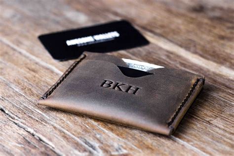 Leather Minimalist Wallet [Handmade] [Personalized]