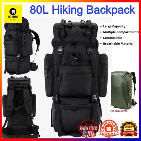 80l Large Capacity Waterproof Beg Hiking Bag Military Backpack Daki Gunung Camping Tactical