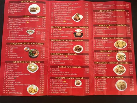 Menu At Viet Thai Kuchnia Azjatycka Restaurant Warsaw Racjonalizacji