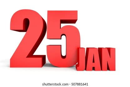 January 25 Text On White Background Stock Illustration 507881641 ...