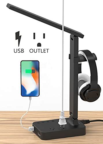 Led Desk Lamp With Headphone Stand Drevet Desk Light With 1 Usb