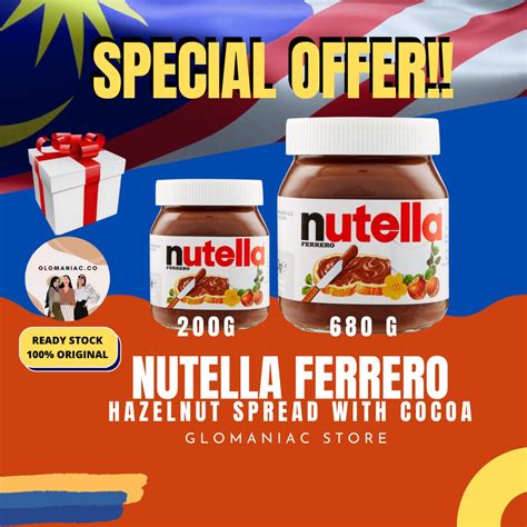 💥nutella Ferrero Hazelnut Spread With Cocoa 200g 680g💥 Shopee Malaysia