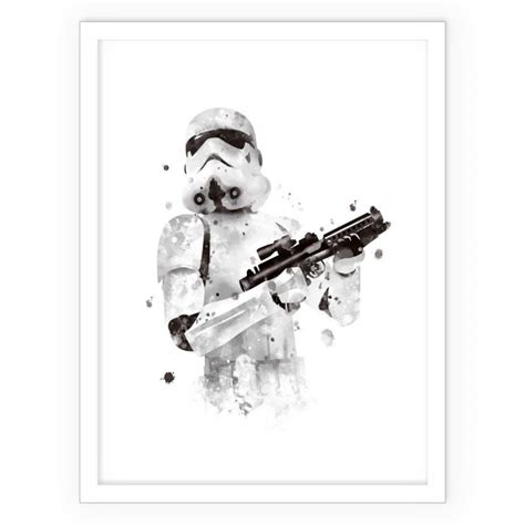 Quadro Decorativo Arte Em Aquarela Stormtrooper Star Wars No Elo