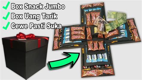 Diy Birthday T Idea Box Snack Jumbo Box Uang Tarik How To Make A Snack Box Youtube