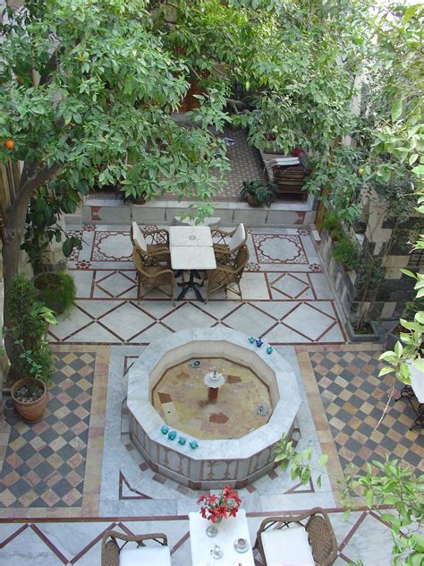 Arab house Damascus Syria | Courtyard landscaping, Backyard, Patio