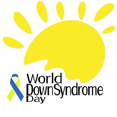 World Down Syndrome Day Symbolic Sun Two Color Ribbon And Themed