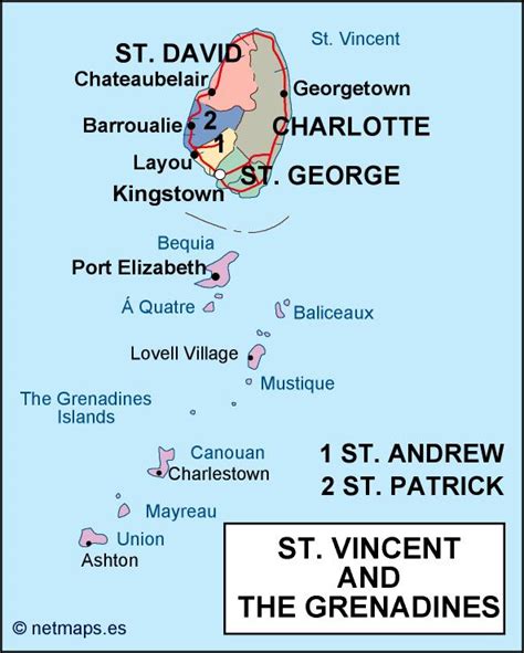 st vincent and the grenadines political map. Eps Illustrator Map ...