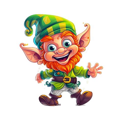 Imagen De Vector De Dibujos Animados Lindo Duende Verde Archivo Psd