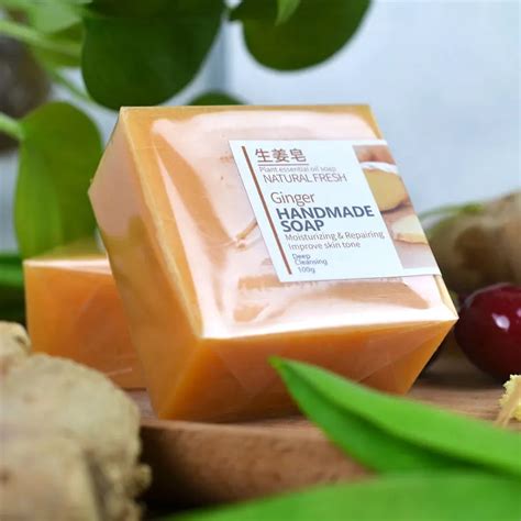 Private Label Handmade Organic Natural Ginger Anti Acne Soap For Deep