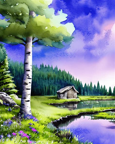 Beautiful Summer Watercolor Painting · Creative Fabrica