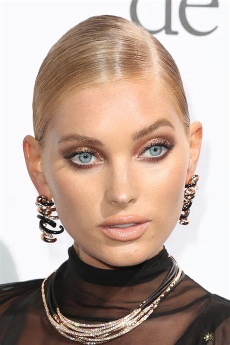 Elsa Hosk Straight Light Brown Bun Two Tone Hairstyle Steal Her Style