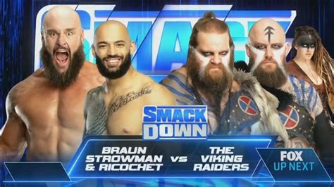 Braun Strowman Ricochet Vs The Viking Raiders Wwe Smackdown