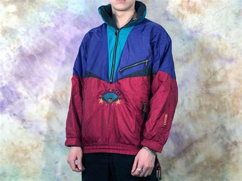 90s Vintage Mens Abstract Purple Ski Jacket Etsy