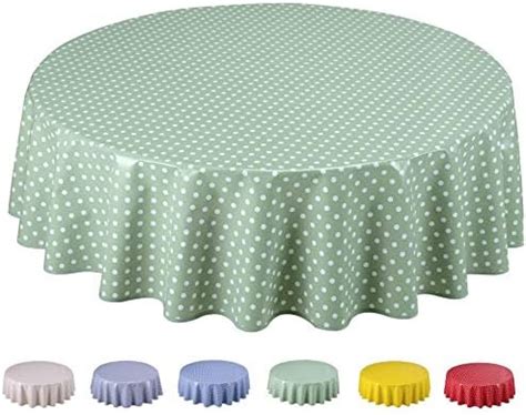 Home Direct Nappe Toile Cir E Pvc Ronde Cm Vert Sauge Amazon Fr