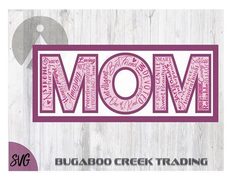 Mom Word Art Svg Mom Word Svg Mothers Day Svglaser Cut Silhouette Cameo Cricut Raised