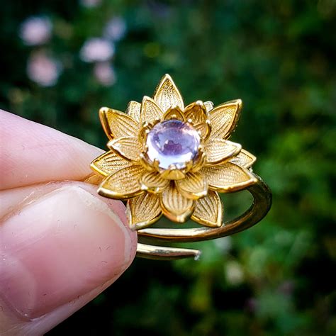 Brass Water Lily Ring Godlynaturesjewelry