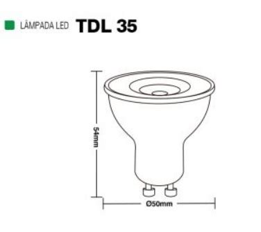 Lampada Dicroica Led Mr16 Tdl35 4 9w 6500k Gu10 Bivolt Taschibra Br