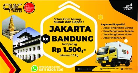 Ekspedisi Jakarta Ke Bandung Murah Tarif 1 500 Per Kg Min 10 Kg S K