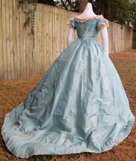 Original Civil War Era Ball Gown C 1865 Silk Gowns And Fabrics