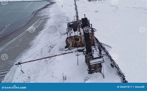 View Of The Old Wrecked Fishing Vessels That Sank On The Seashore