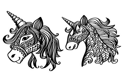 Hand Drawn Unicorn Zentangle Art Graphic By Han Dhini · Creative Fabrica