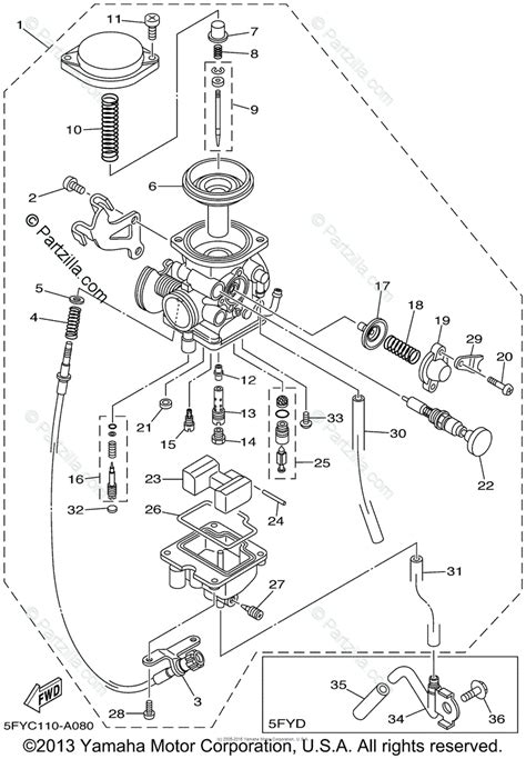 Yamaha Motorcycle 2002 OEM Parts Diagram for CARBURETOR | Partzilla.com