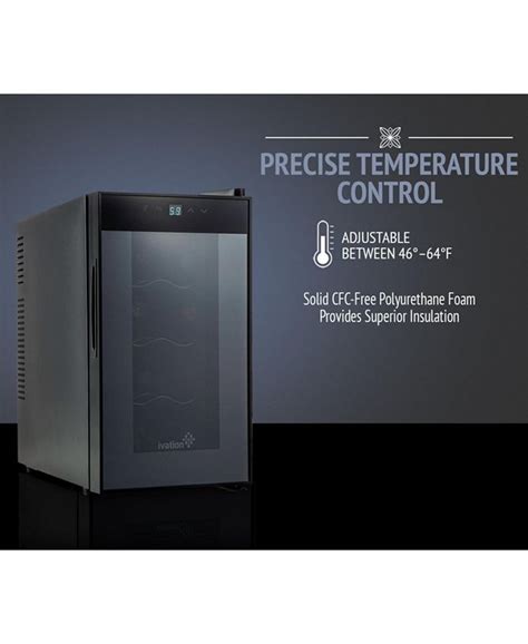 Ivation 8 Bottle Freestanding Thermoelectric Wine Cooler Black Macys