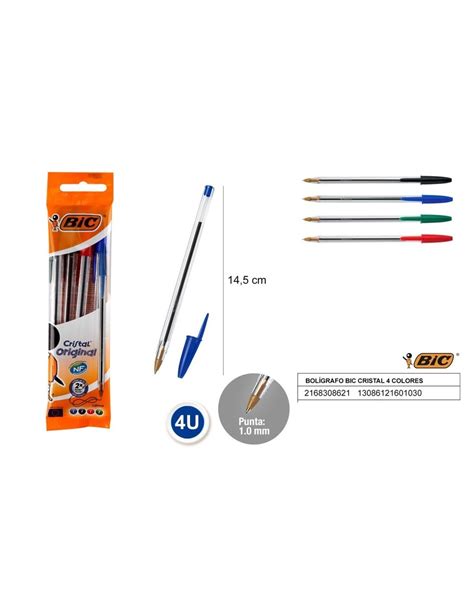 Pack de 4 bolígrafos bic de colores