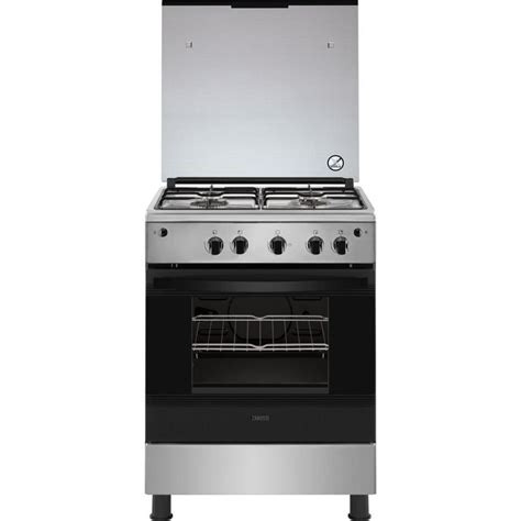 Zanussi Freestanding Gas Cooker 4 Burners Silver Zcg622a6xa