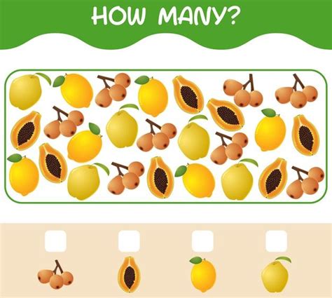 Counting Game: How Many Cartoon Fruits