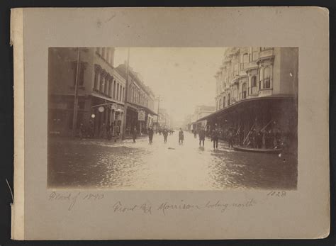 View North On Front Street From Morrison Street During 1890 Flood