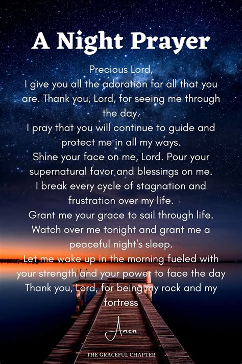 13 Short Nighttime Prayers The Graceful Chapter