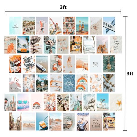 Buy Koskimer Summer Beach Wall Collage Kit Aesthetic Pictures 50 Set