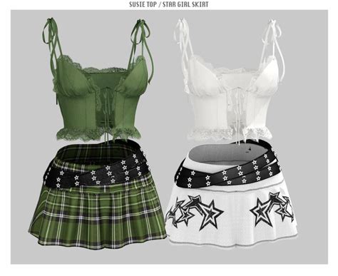 Susie Top Star Girl Skirt Babyetears In 2024 Sims 4 Mods Clothes