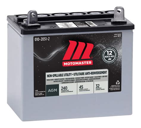 Motomaster Agm Group Size U1 12 Volt 32 Ah Sla Battery Canadian Tire