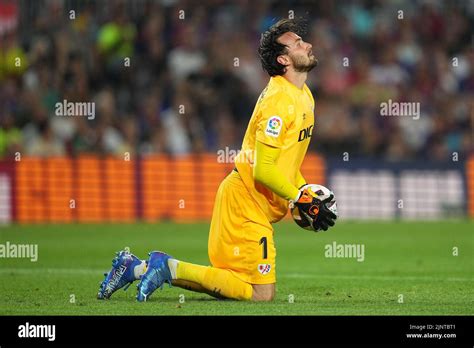 Stole Dimitrievski of Rayo Vallecano during the La Liga match between ...