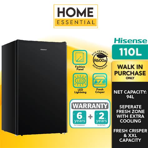 Hisense L Single Door Refrigerator Rr D Abn Fridge Peti Sejuk