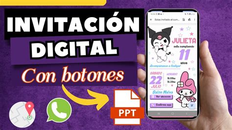 Como Hacer Una INVITACION Con BOTONES En PowerPoint Ubicacion Y