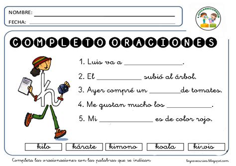 Recursos De EducaciÓn Infantil Completo Oraciones