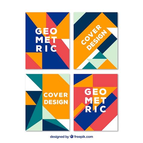 Colección de portadas con formas geométricas Vector Gratis