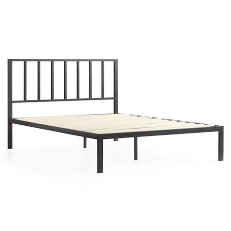 Brookside Lori Black Twin Metal Platform Bed Frame With Vertical Bar