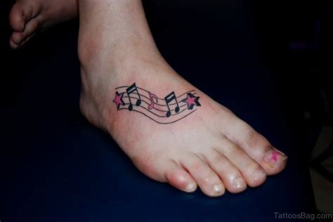 52 Adorable Musical Note Tattoo On Foot Tattoo Designs