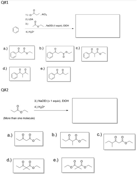 Solved Q 1 AICI 1 CI 2 LDA 3 Jon NaOet 1 Equiv EOH Chegg