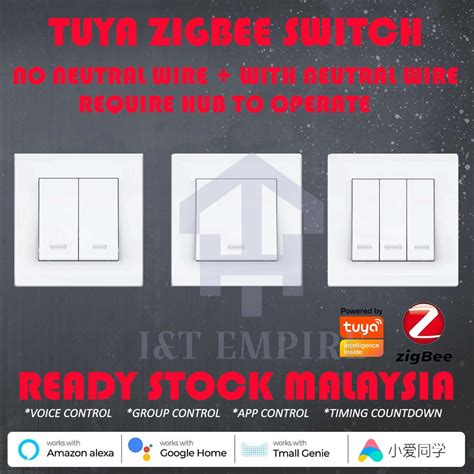 I T EMPIRE Tuya Zigbee Smart Life High End Wall Touch Switch No Neutral