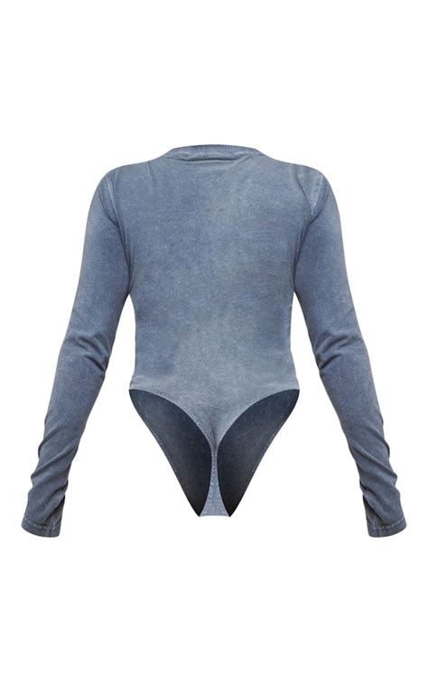 Shape Charcoal Long Sleeve Crew Neck Bodysuit Shape